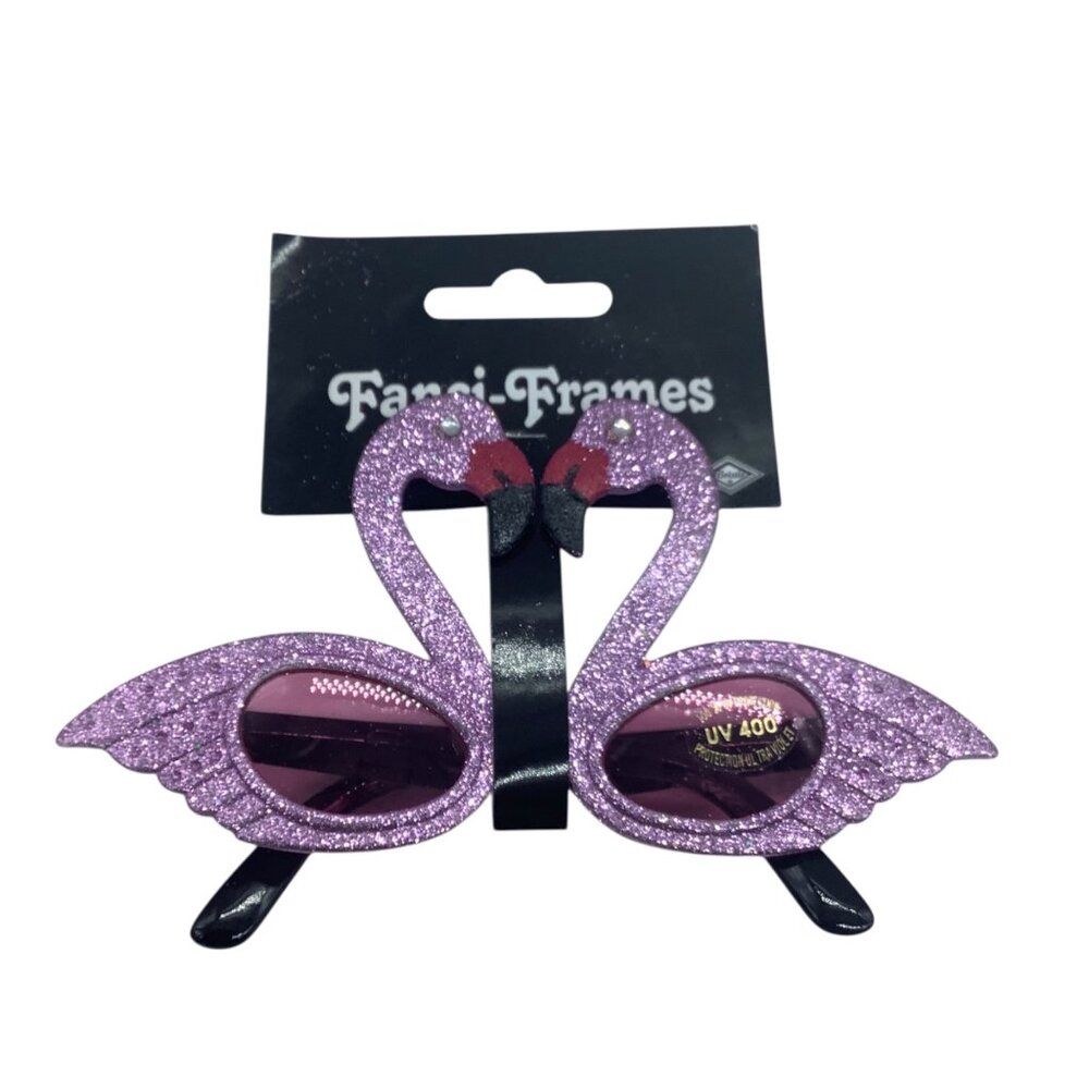 Kids Flamingo-Themed Glitter Novelty Sunglasses Fanci-Frames‎ UV 400 Protection